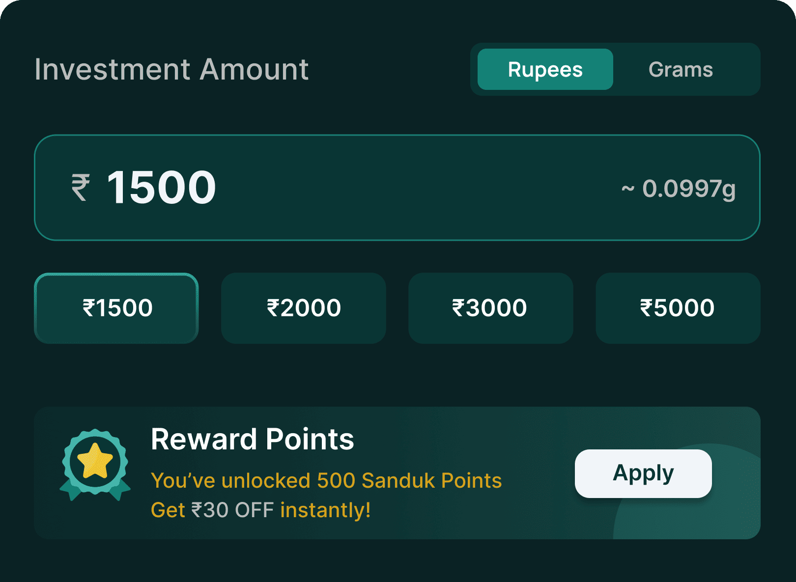 Buy digital gold on Sanduk