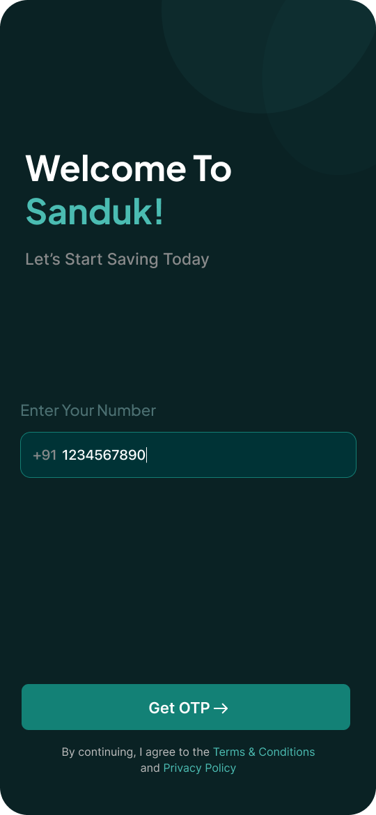 Sanduk app screen 1
